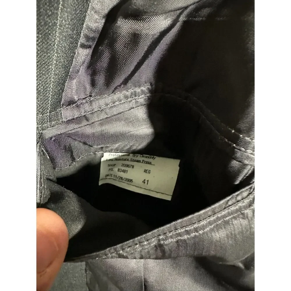 Brooks‎ Brothers 346 Blazer Men 41 Gray Pin Striped Black Sport Jacket Wool